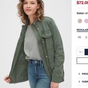 Gap olive green military / utility jacket sz S